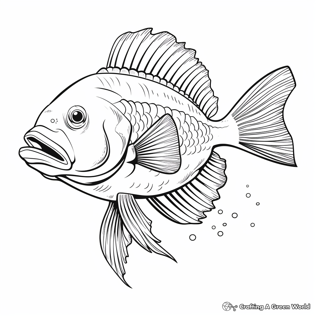Incredible Rock Bass Sunfish Coloring Pages 4