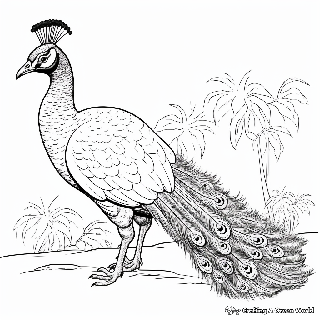 Indian Blue Peacock Coloring Pages 3