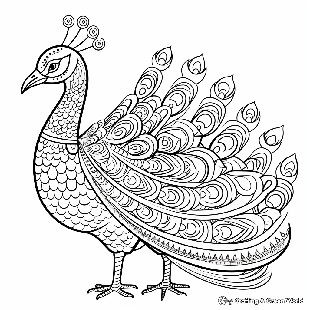 Indian Peacock Coloring Pages for Creativity 4