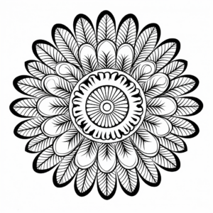 Indian Peacock Mandala Style Coloring Pages 1