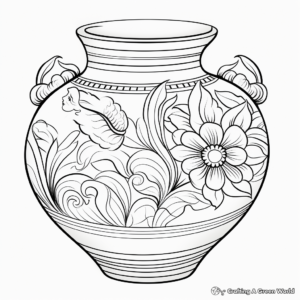 Indian Pottery Art Coloring Pages for Adults 2
