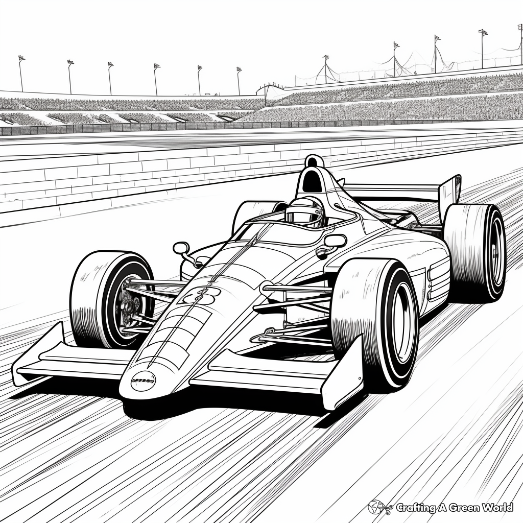 Indianapolis 500 Race Car Coloring Pages for Enthusiasts 1