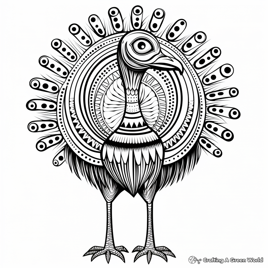 Indigenous Emu Symbol: Cultural Significance Coloring Pages 2