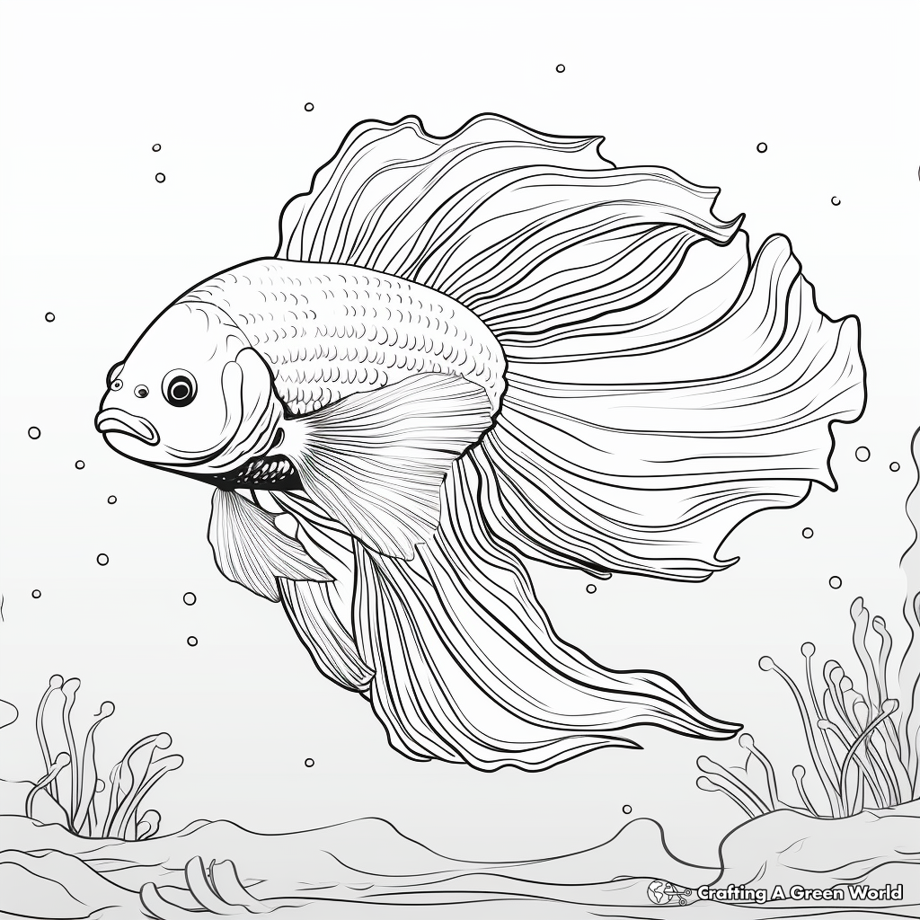 Indo-Pacific Betta Fish for Adult Coloring 3
