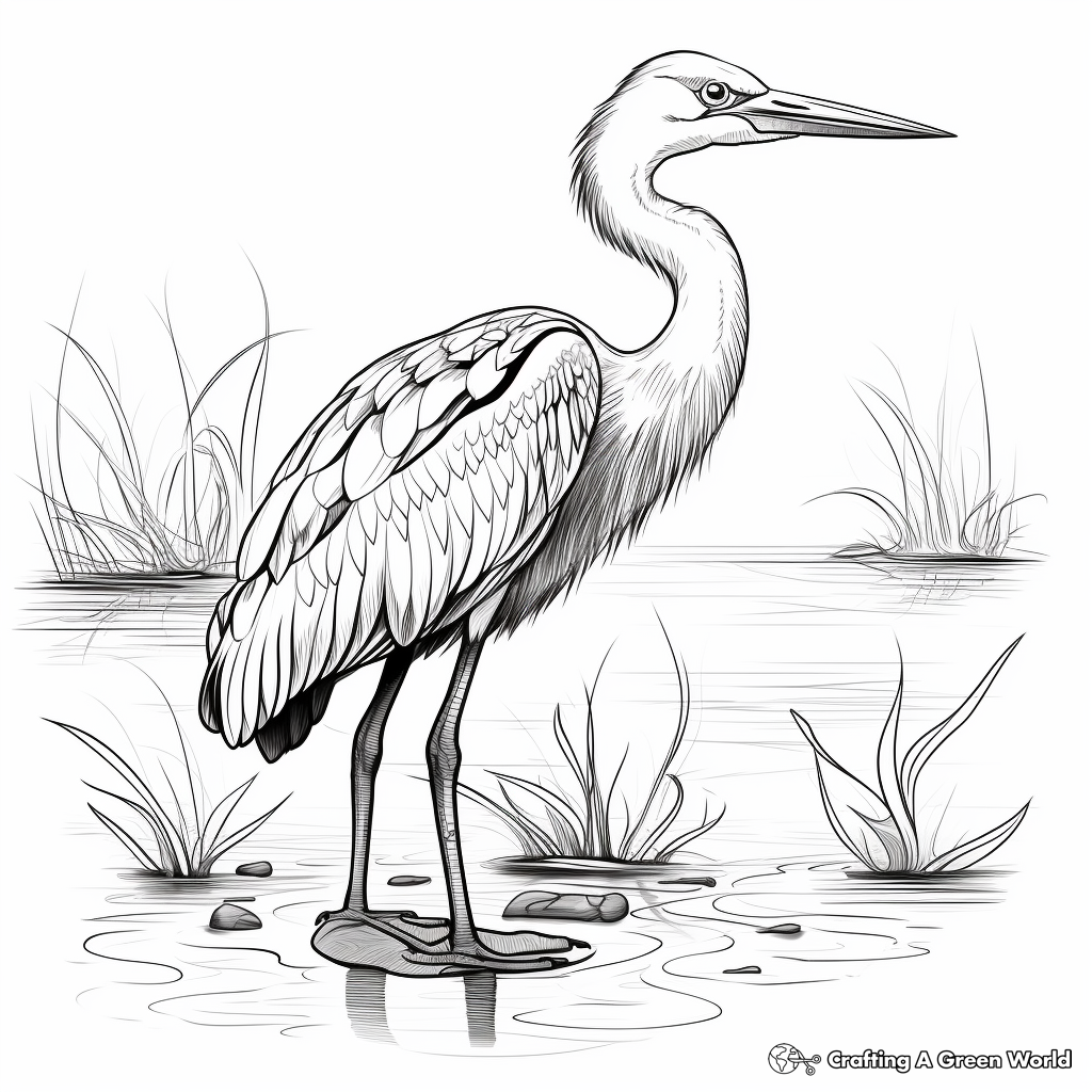 Informative Blue Heron Anatomy Coloring Pages 1