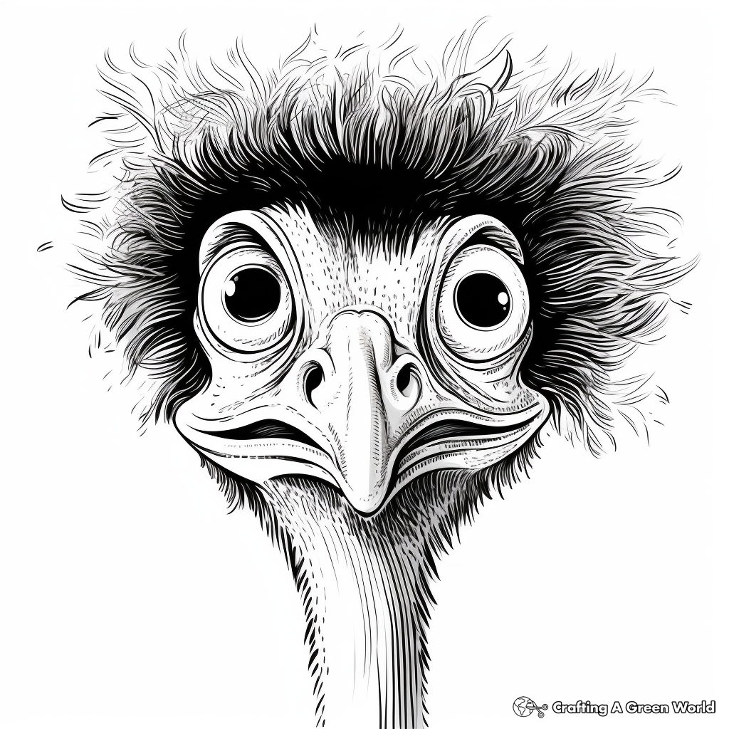 Informative Ostrich Body Part Coloring Pages 1