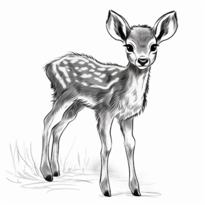 Innocent Baby Deer Coloring Pages for Kids 1
