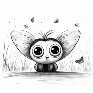 Innocent Moths with Big Eyes Coloring Pages 3