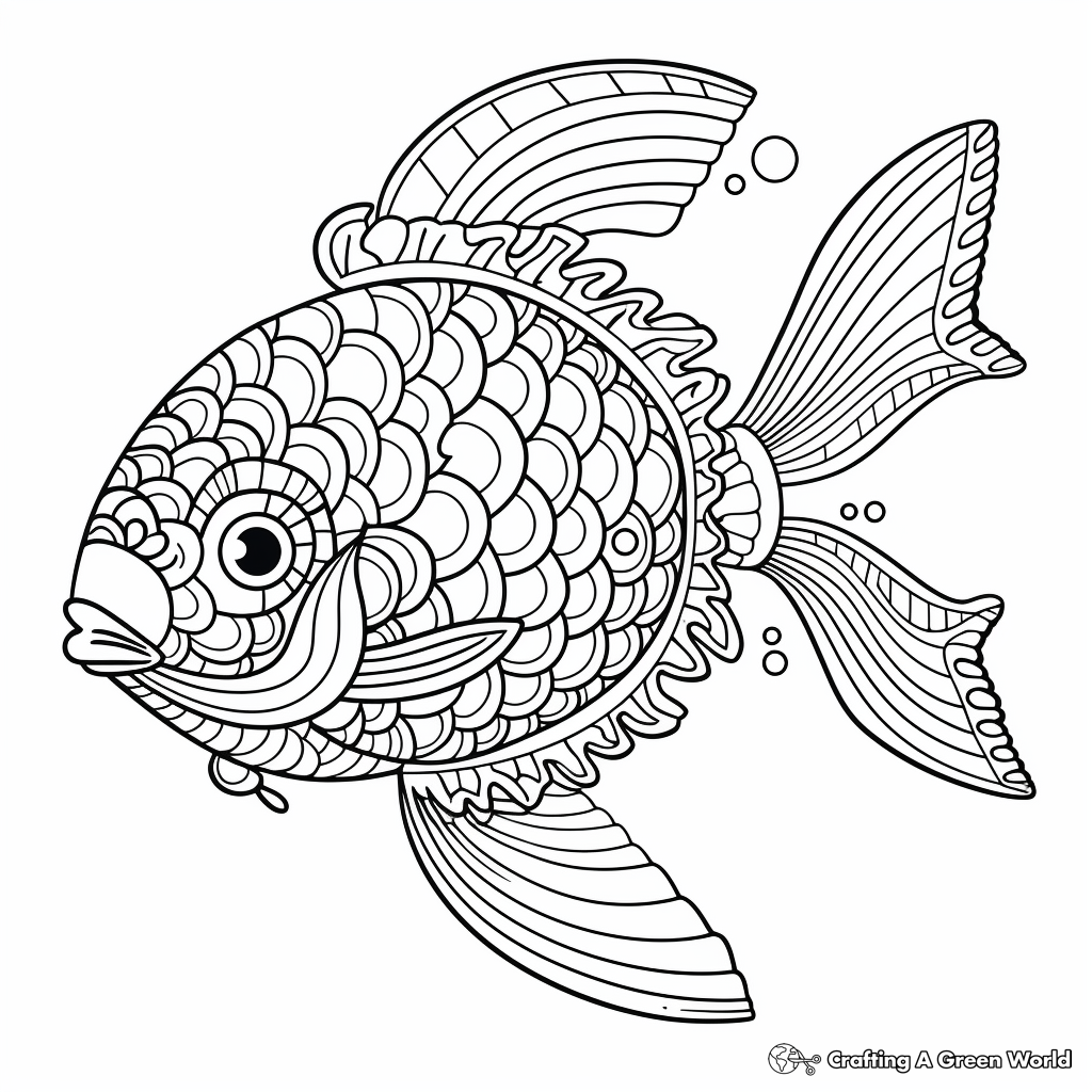 Innovative Fish Patterns: Zentangle Coloring Pages 2
