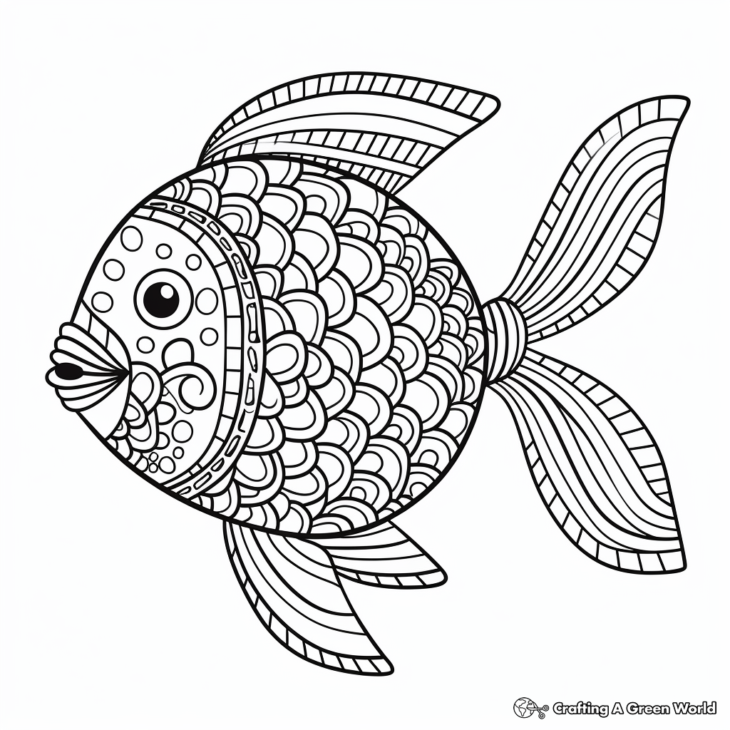 Innovative Fish Patterns: Zentangle Coloring Pages 4