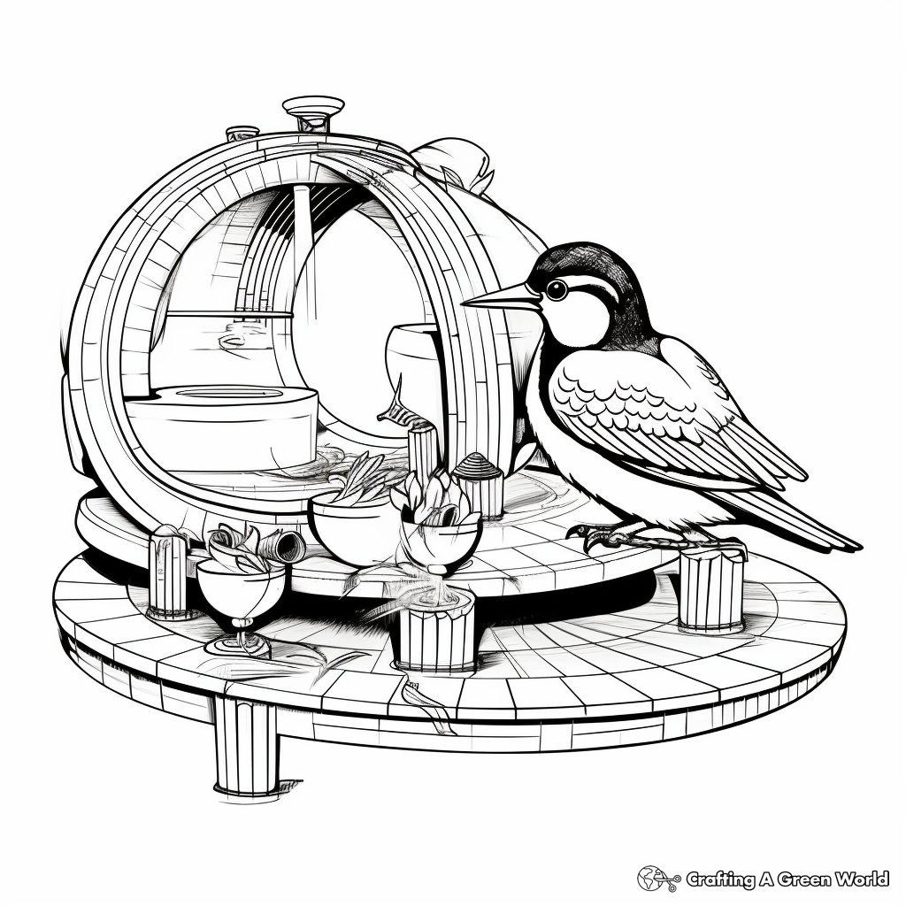 Innovative Orb Bird Feeder Coloring Pages 4