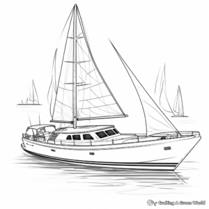 Innovative Sailboat Designs Coloring Sheets 1