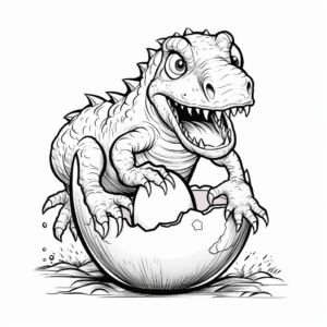 Innovative T-Rex Hatchling Coloring Pages 1