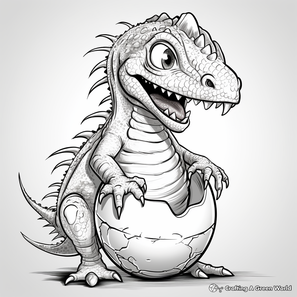 Innovative T-Rex Hatchling Coloring Pages 2