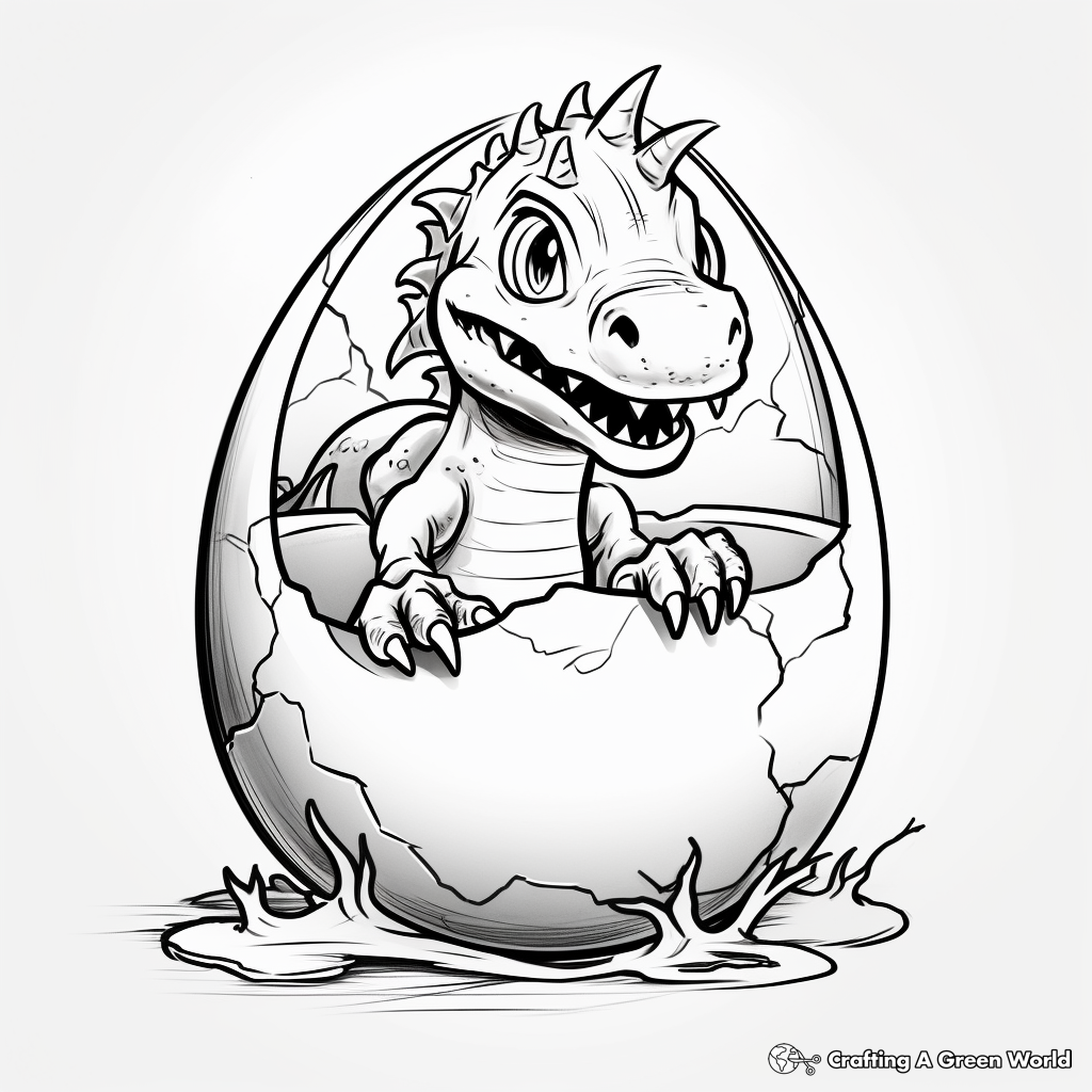Innovative T-Rex Hatchling Coloring Pages 3