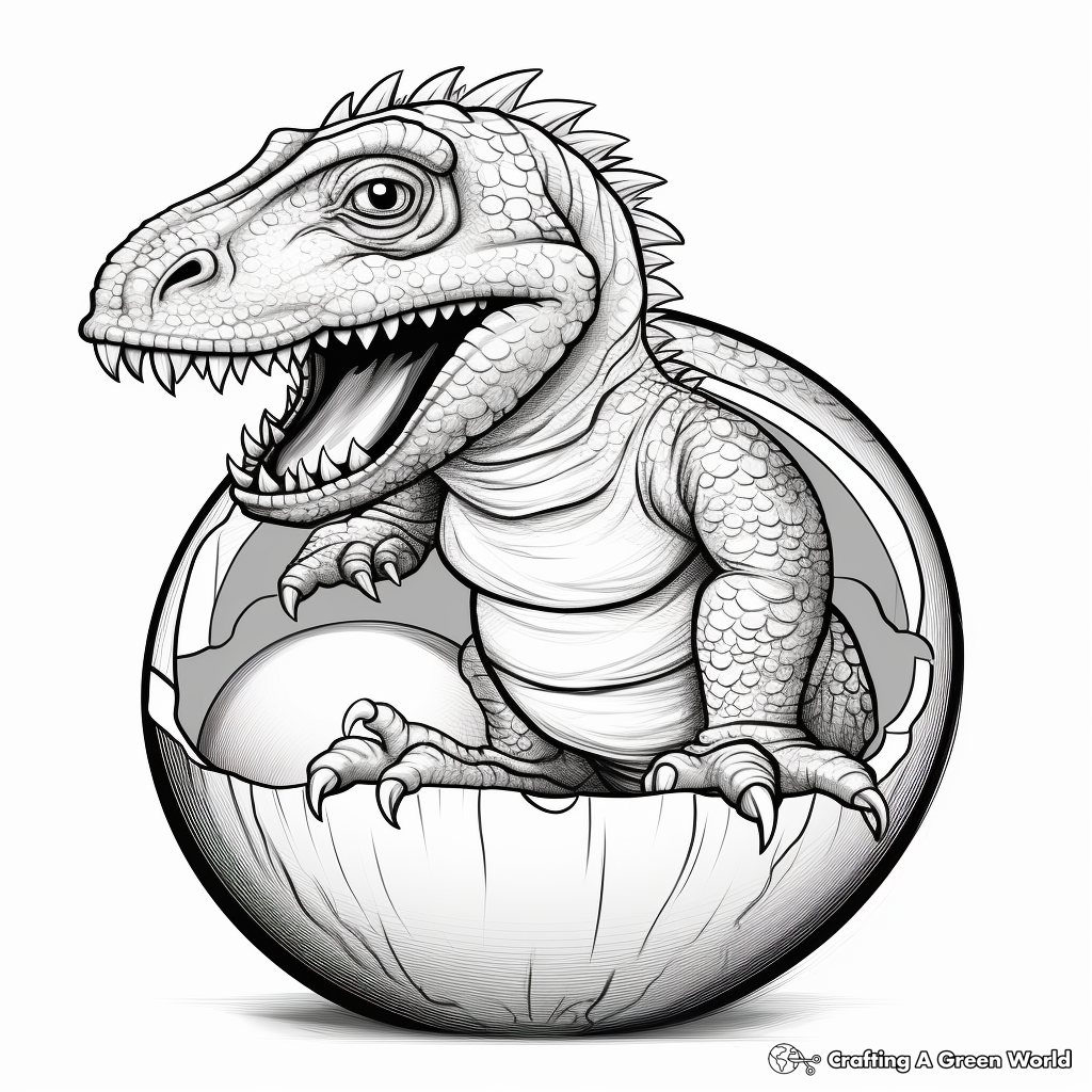 Innovative T-Rex Hatchling Coloring Pages 4