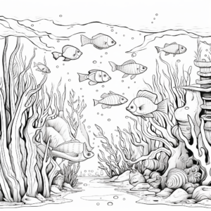 Inspiring Aquatic Ecosystem Coloring Pages 1