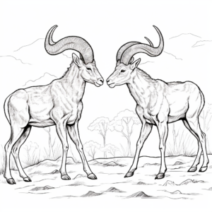 Inspiring Bighorn Sheep Male Duel Coloring Pages 4