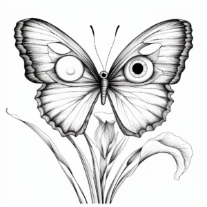 Inspiring Half Butterfly, Half Iris Coloring Pages 3
