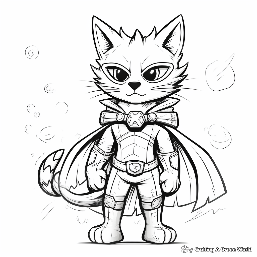 Inspiring Super Kitty Scientist Coloring Pages 2