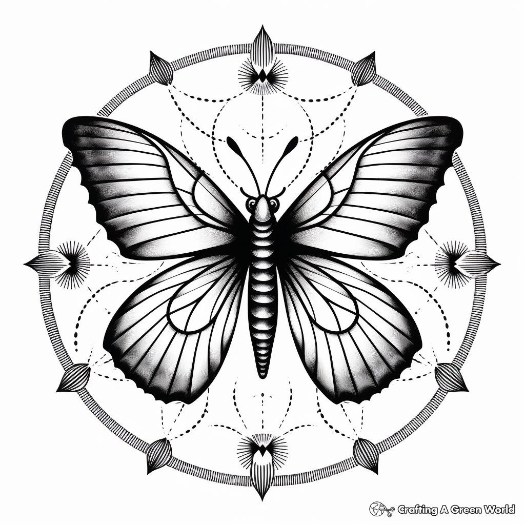 Inspiring Ulysses Butterfly Mandala Coloring Pages 3