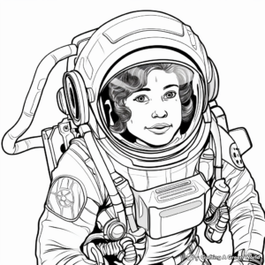 Inspiring Woman Astronaut Coloring Sheets 2