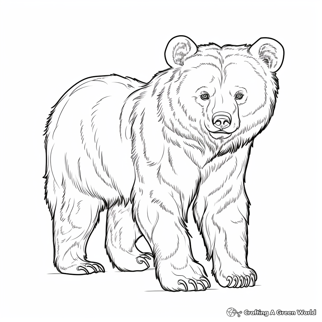 Intense Marsican Brown Bear Coloring Pages 1