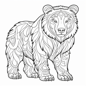 Intense Marsican Brown Bear Coloring Pages 2