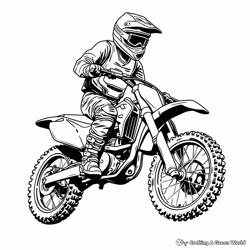 Intense Motocross Dirt Bike Coloring Pages 3