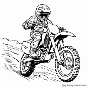 Intense Motocross Dirt Bike Coloring Pages 4