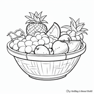 Interactive 3D Fruit Basket Coloring Pages 2
