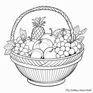 Interactive 3D Fruit Basket Coloring Pages 3