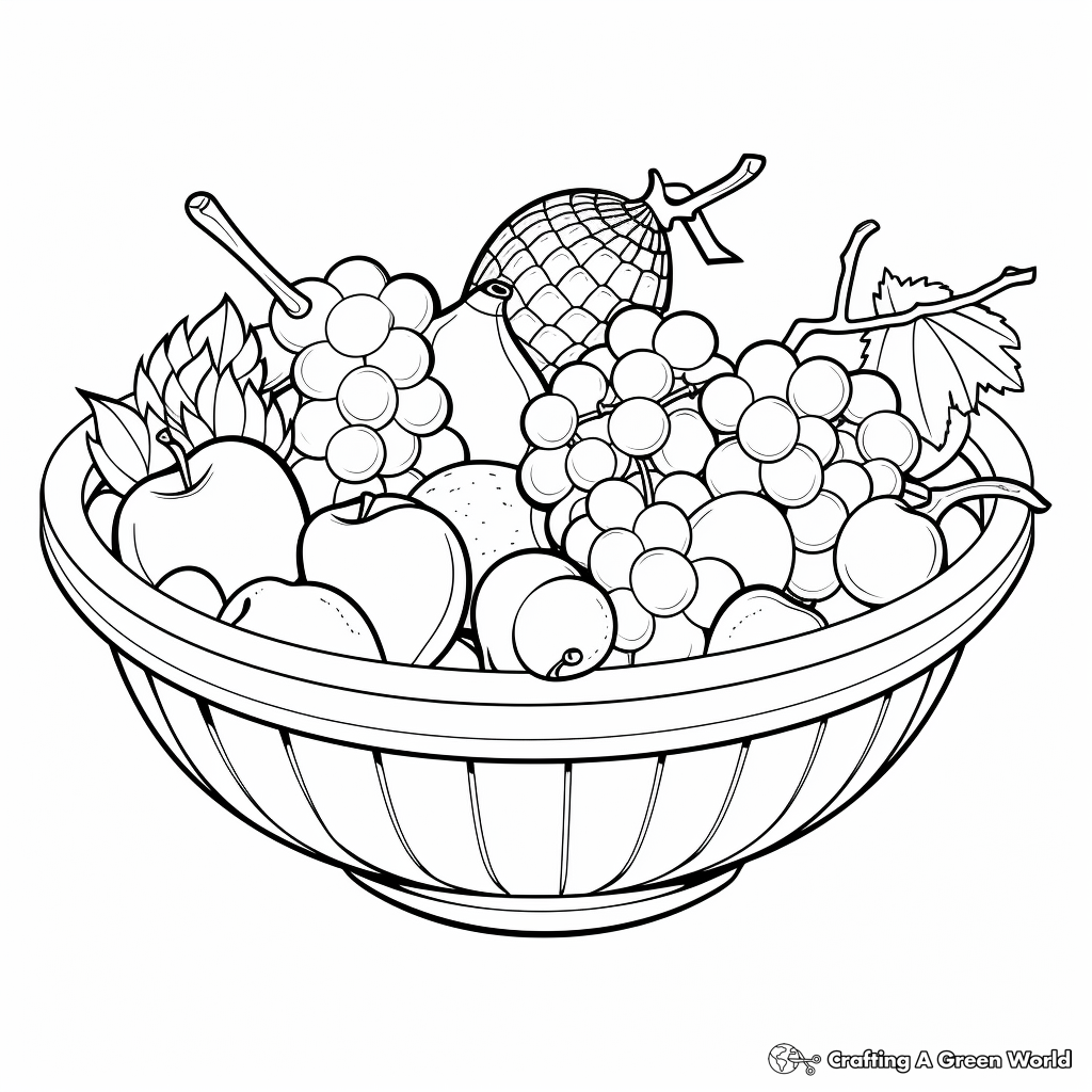Interactive 3D Fruit Basket Coloring Pages 4