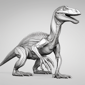 Interactive 3D Velociraptor Coloring Pages for Tech-Savvy Kids 3