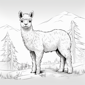 Interactive Alpaca and Llama Coloring Pages 2