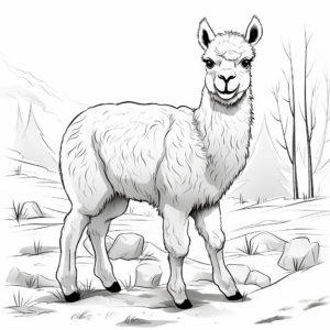 Interactive Alpaca and Llama Coloring Pages 3