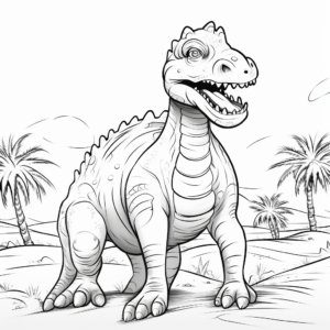 Interactive Amargasaurus Habitat Coloring Pages 1