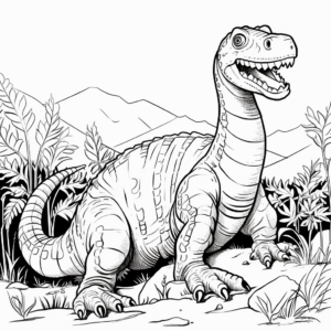 Interactive Amargasaurus Habitat Coloring Pages 2