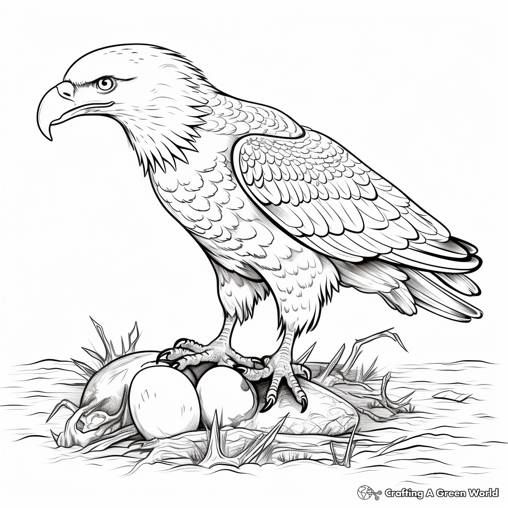 Interactive American Eagle Life Cycle Coloring Pages 2