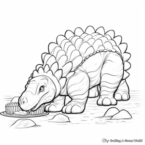 Interactive Ankylosaurus Feeding Time Coloring Pages 2