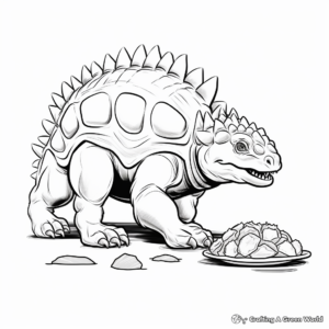 Interactive Ankylosaurus Feeding Time Coloring Pages 4