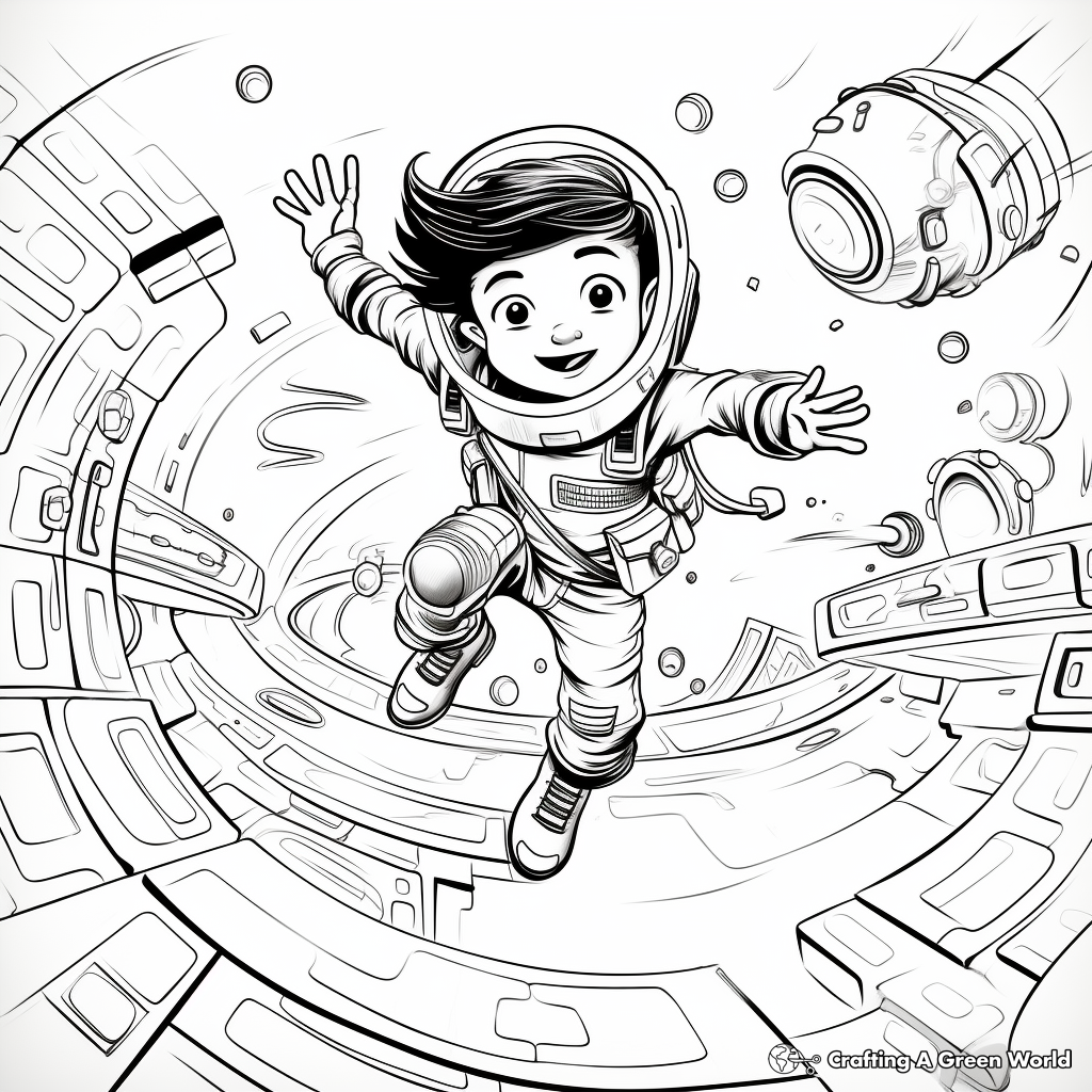 Interactive Anti-Gravity Experience Coloring Pages 3