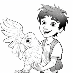 Interactive Ara Macaw Coloring Pages for Children 1