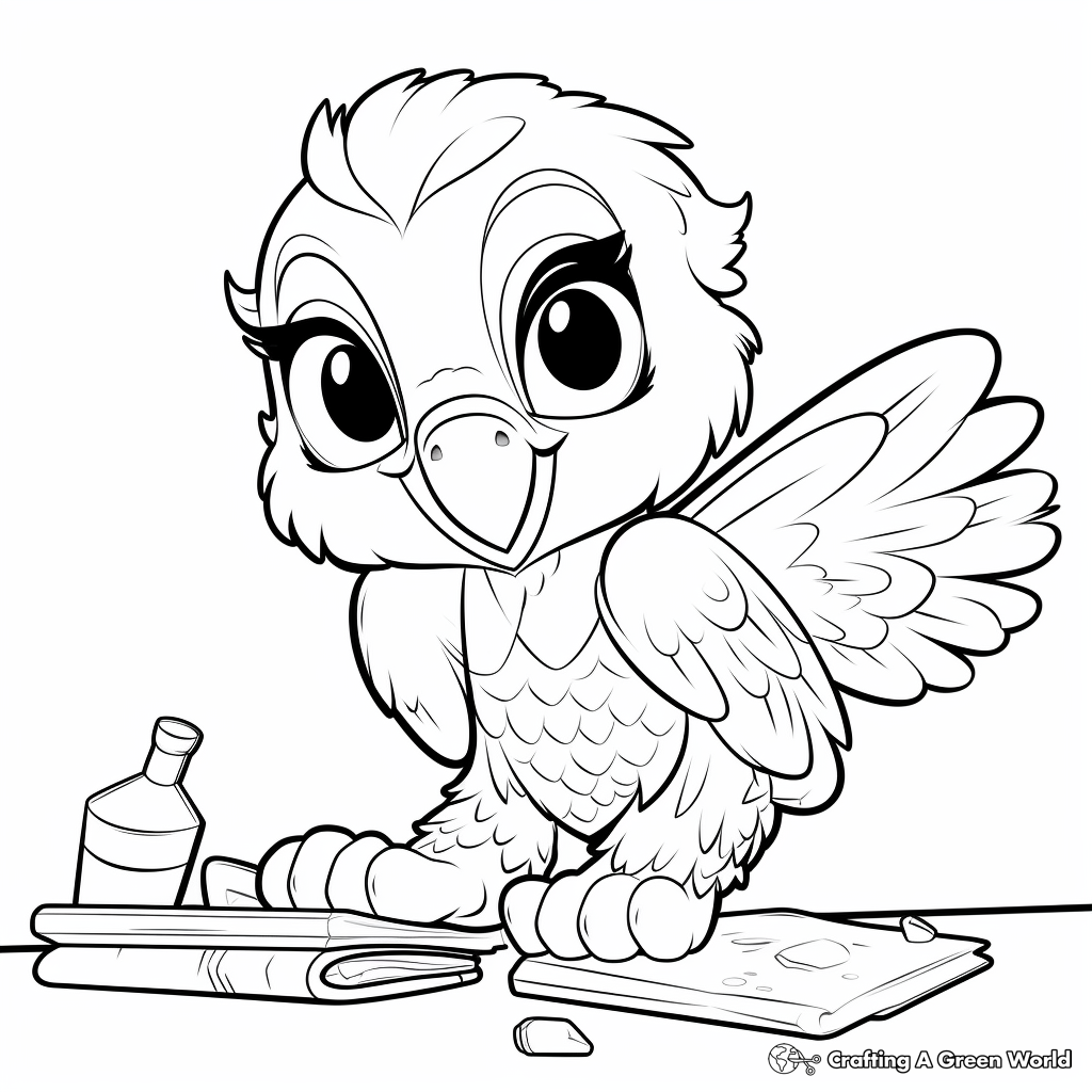 Interactive Ara Macaw Coloring Pages for Children 2