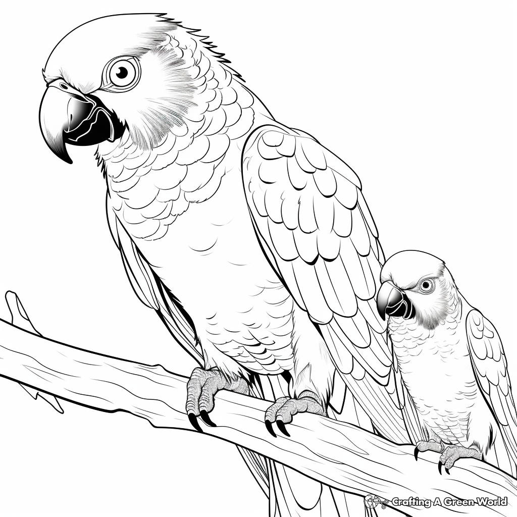 Interactive Ara Macaw Coloring Pages for Children 4