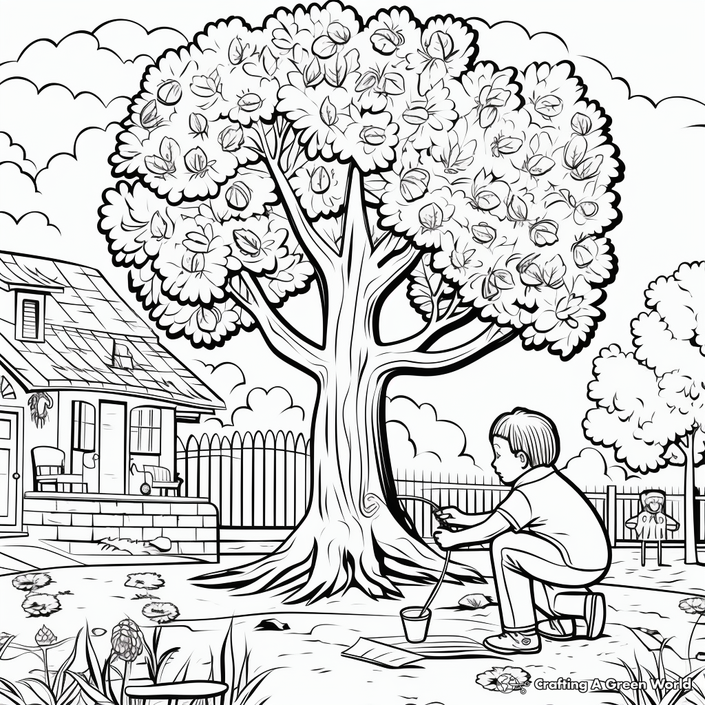 Interactive Arbor Day Coloring Pages With Puzzles 1