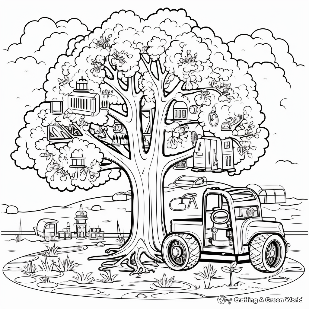 Interactive Arbor Day Coloring Pages With Puzzles 3