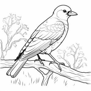 Interactive Australian Crow Coloring Pages 2