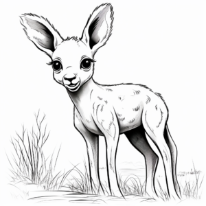 Interactive Baby Kangaroo 'Joey' Coloring Pages 1