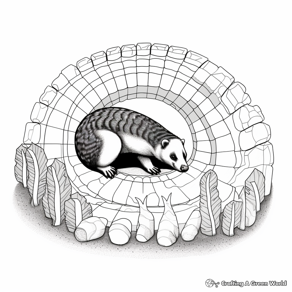 Interactive Badger Life Cycle Coloring Pages 1